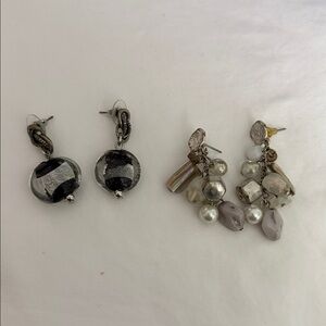 Elegant Mixed Earrings Set in Black and Silver